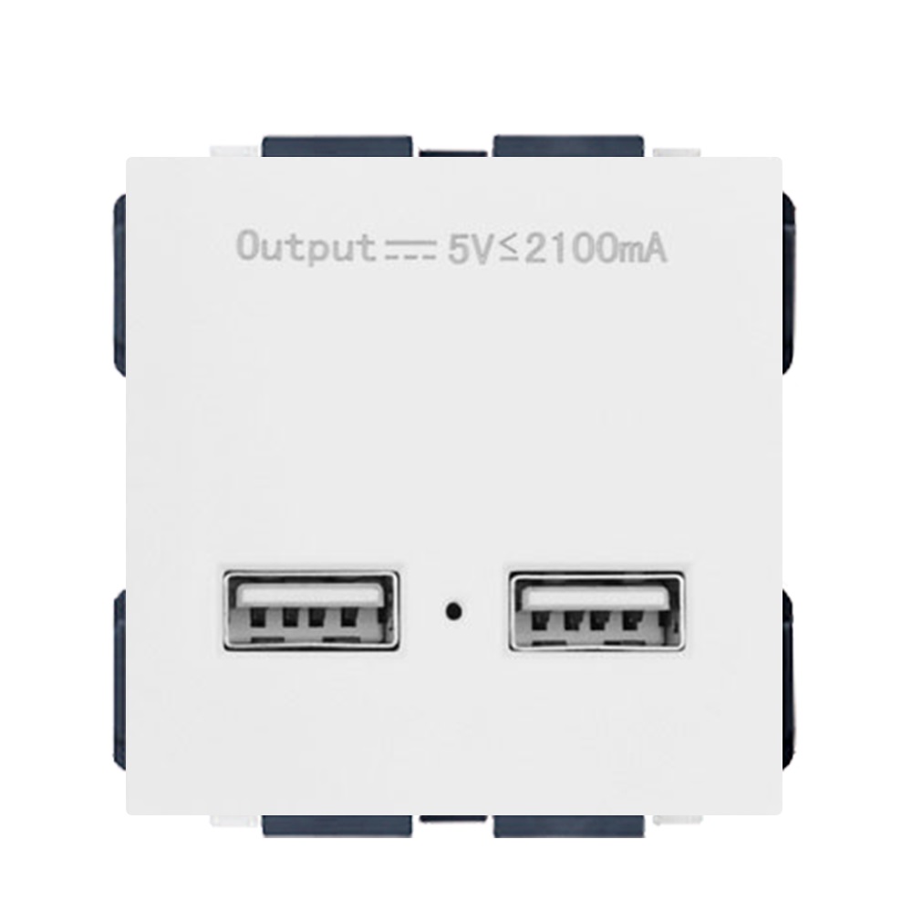 Modul zsuvka 2x USB 5V/2,1A bl