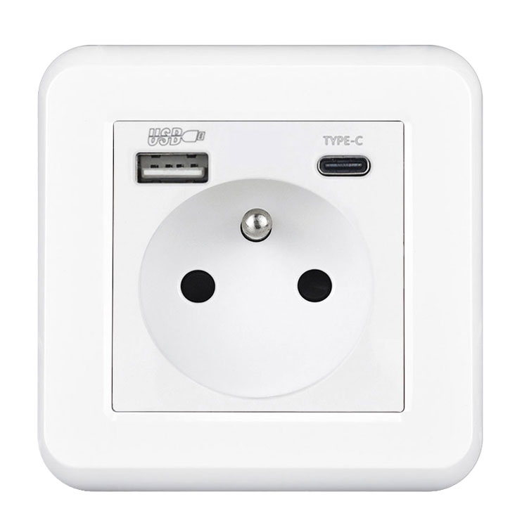 UNIC Zsuvka 230V+USB+USB C 5V Rychl nabjen, vetn rmeku, plast bl