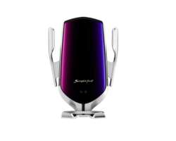 samootvrac bezdrtov QI nabjeka / drk do auta s automatickm uchopenm telefonu R1  silver - 198 K