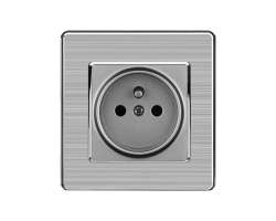 SRAN Elektrick zsuvka 230V stbrn v rmeku nerez ocel - 98 K