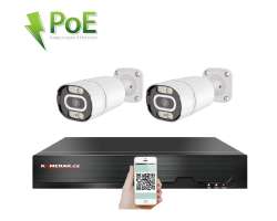 PoE IP 2 kamerov set XM-208D 8Mpx, CZ menu - 6090 K