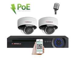 PoE IP 2 kamerov set XM-205B 4Mpx, mikrofon, CZ menu - 5790 K