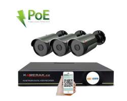PoE IP 3 kamerov set  XM-309A 3MPx, CZ menu - 6490 K