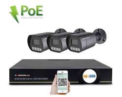 PoE IP 3 kamerov set XM-310B 4MPx, mikrofon, CZ menu - 7090 K