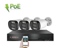 4K PoE IP 3 kamerov set XM-313D 8MPx, CZ menu - 8590 K