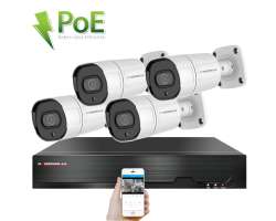 PoE IP 4 kamerov set XM-408B 4MPx, CZ menu - 7590 K