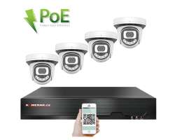 PoE IP 4 kamerov set XM-412B 4MPx, CZ menu - 8290 K