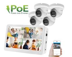 PoE IP 4 kamerov set XM-459B 4MPx s LCD 12", CZ menu - 9690 K