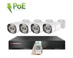 PoE IP 4 kamerov set  XM-408D 8MPx, CZ menu - 9490 K