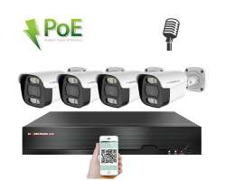 4K PoE IP 4 kamerov set XM-414D 8MPx, mikrofon, CZ menu - 10590 K