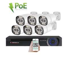 PoE IP 6 kamerov set XM-603A 4MPx s blm LED psvitem, CZ menu - 10690 K