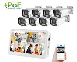 PoE IP 8 kamerov set XM-856B 4MPx s LCD 12", CZ menu - 16390 K