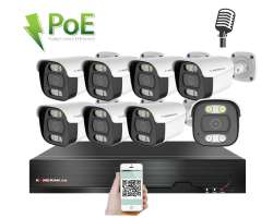 4K PoE IP 8 kamerovy set XM-814D 8MPx, mikrofon, CZ menu - 19590 K