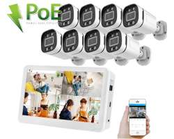 4K PoE IP 8 kamerov set XM-856D 8MPx s LCD 12", CZ menu - 21790 K