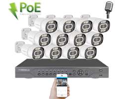 PoE IP 12 kamerov� set XM-1203B 4MPx, mikrofon, CZ menu - 24890 K�