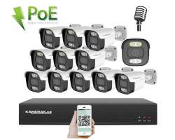4K PoE IP 12 kamerov set  XM-1214D 8MPx, mikrofon, CZ menu - 33690 K