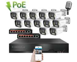 4K IP 12 kamerov� set s extern�m PoE XM-1206D-Ext. 8MPx, mikrofon, CZ menu - 28490 K�