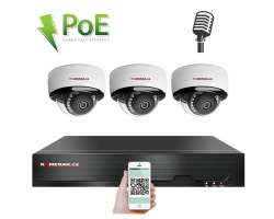 4K PoE IP 3 kamerov set XM-305D 8MPx, mikrofon, CZ menu - 8590 K