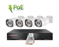 PoE IP 4 kamerov set XM-403A 4MPx, Led psvit pro barevn obraz v noci,CZ menu - 7590 K