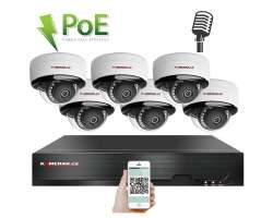 4K PoE IP 6 kamerov set XM-605D 8MPx, mikrofon, CZ menu  - 15590 K