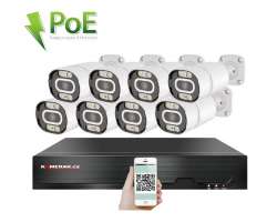 PoE IP 8 kamerovy set XM-803B 4MPx, mikrofon, CZ menu - 14290 K