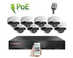 4K PoE IP 8 kamerov set XM-805D 8MPx, mikrofon, CZ menu - 19590 K