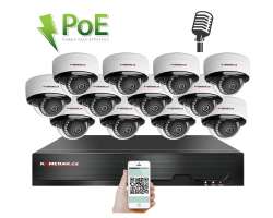 4K PoE IP 12 kamerov set XM-1205D 8MPx, mikrofon, CZ menu - 33690 K