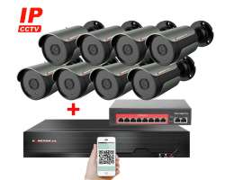 IP 8 kamerov set s externm PoE XM-809B-B-Ext. 3MPx, CZ menu - 14490 K