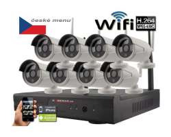 Bezdrátový 8 kamerový set WIFi IP PRO-6108-720p, 1MP, CZ menu - 8990 Kč