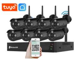 Bezdrtov 8 kamerov set WiFi TUYA WTU8-033A-Black, 2MPx, CZ menu - 9490 K