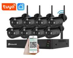 Bezdrtov 8 kamerov set WiFi TUYA WTU8-033A-Black, 2MPx, CZ menu - 11290 K