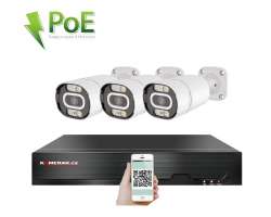 4K PoE IP 3 kamerov set XM-303D 8MPx, CZ menu - 8590 K