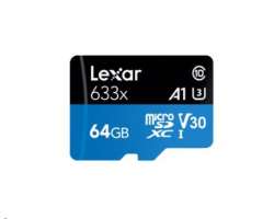 Micro SDXC Card 64GB V30 A1 100MB/s LEXAR - 498 Kč