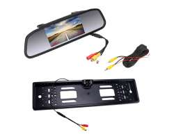 Parkovac set s LCD P0082 ve zptnm zrctku + parkovac kamera 4 LED v SPZ - 1080 K