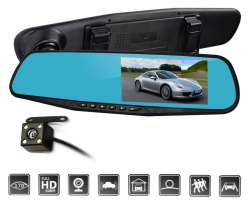 Parkovac kamera s LCD ve zptnm zrctku K0074A2 s fullHD 1080p pedn kamerou - 898 K