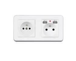 UNIC Elektrick zsuvka 2x230V+2xUSB 5V/2.1A plast bl v rmeku 153mm - 324 K