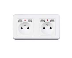 UNIC Elektrick zsuvka 2x (230V+2xUSB 5V/2,1A) plast bl v rmeku 153mm - 454 K