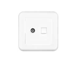 UNIC datov zsuvka TV + RJ45 cat5  v rmeku, plast bl - 153 K