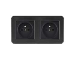 UNIC Elektrick zsuvka 2*230V ern plast v rmeku 153mm - 175 K