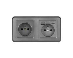 UNIC Elektrick zsuvka 2x230V+USB+USB C 5V/2,1A (rychl nabjen) plast ed v rmeku 153mm - 367 K