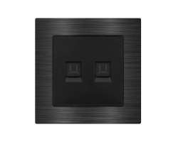 UNIC Zsuvka 2xRJ45 cat5 v rmeku 82mm, ern slitina hlinku - 157 K