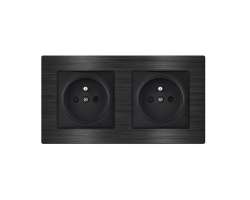 UNIC Elektrick zsuvka 2*230V v rmeku 153mm slitina hlinku ern - 244 K