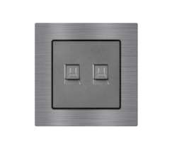 UNIC Zsuvka 2xRJ45 cat5 v rmeku 82mm, ed slitina hlinku - 147 K