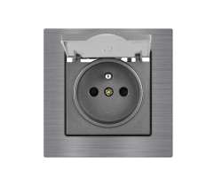 UNIC Elektrick zsuvka 230V s krytem, v rmeku 82mm, slitina hlinku ed - 156 K