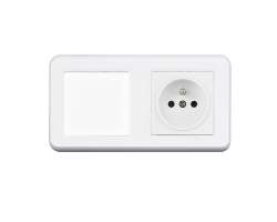 UNIC Elektrick zsuvka 230V + vypna jednoplov .1 v rmeku 153mm, plast bl - 195 K