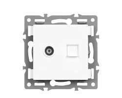 UNIC modul datov zsuvka TV+ RJ45 cat5 plast bl do rmeku - 128 K