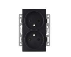 UNIC modul dvojzsuvka MDDZ230V Zsuvka 2x230V 16A, ern pro rmeek 122mm - 89 K