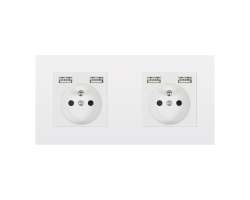 SRAN Elektrick zsuvka 2x230V+4xUSB 5V/2.1A plast bl vetn rmeku - 295 K