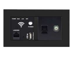 SRAN Zsuvka WiFi socket + RJ45+TV vetn rmeku, plast ern - 624 K