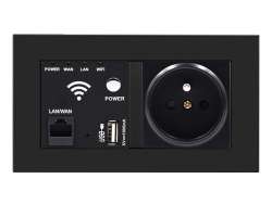 SRAN zsuvka WiFi socket + zsuvka 230V 16A v rmeku, plast ern - 624 K